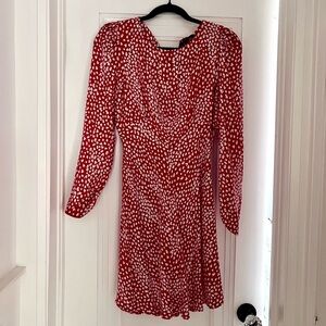 NWT Maje Red & White Spotted Dress